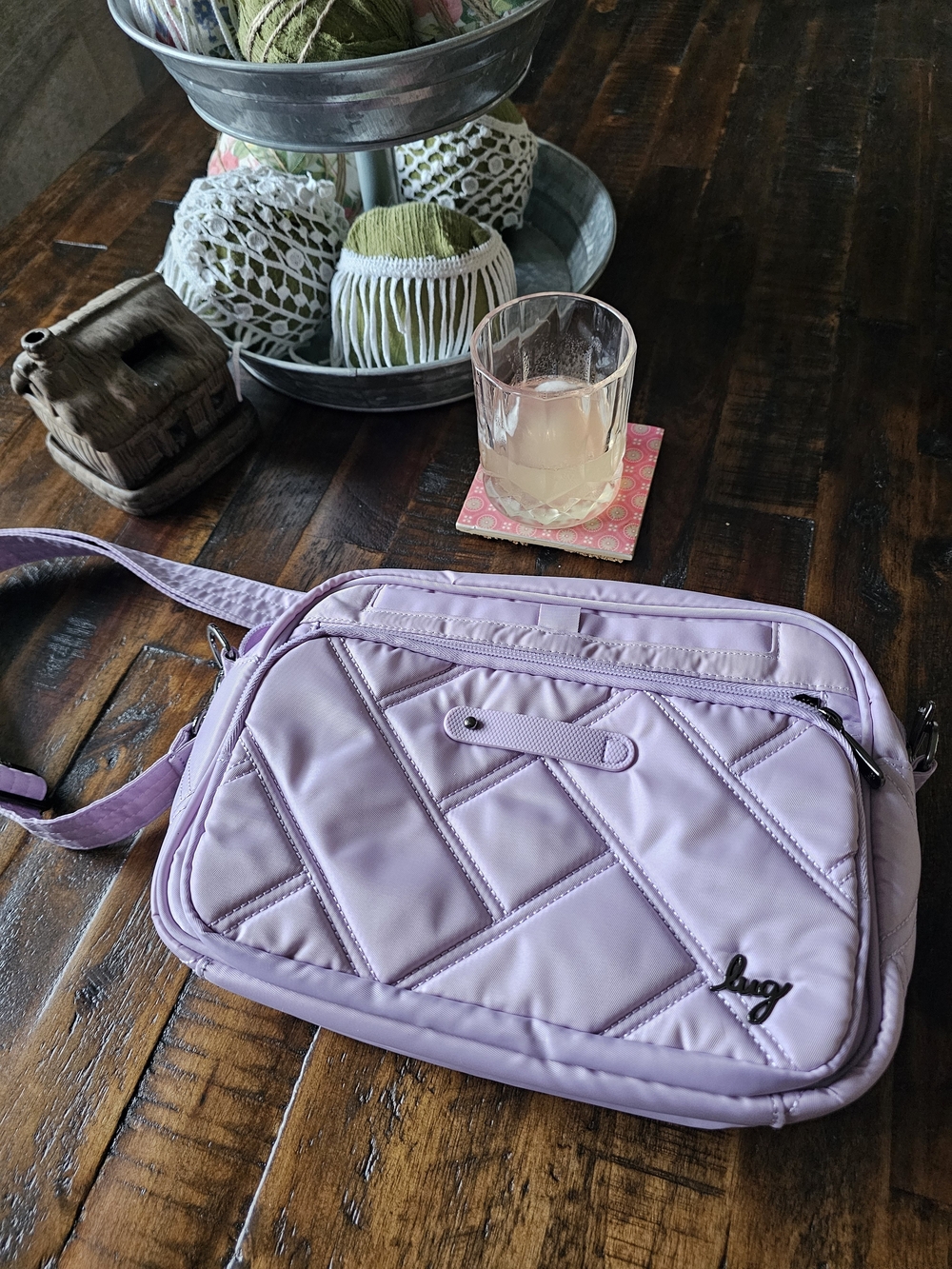 Light Lavender carousal Xl Crossbody Bag by lug